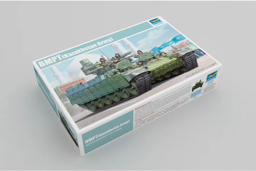 Trumpeter 1/35 scale plastic model kit box for the BMPT Terminator tank of the Kazakhstan Army.
