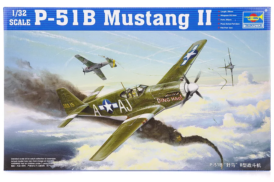 Trumpeter 1/32 P-51B Mustang II Fighter Scaled Plastic Model Kit image 26699