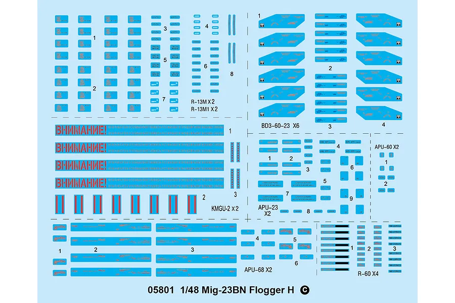 Trumpeter 1/48 Mig-23BN Flogger H Jet Scaled Plastic Model Kit image 26798