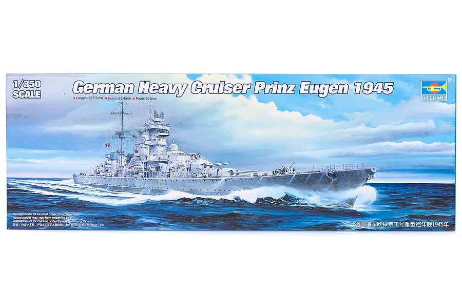 Trumpeter 1/350 German Prinz Eugen 1945 Heavy Cruiser Scaled Plastic Model Kit image 26901