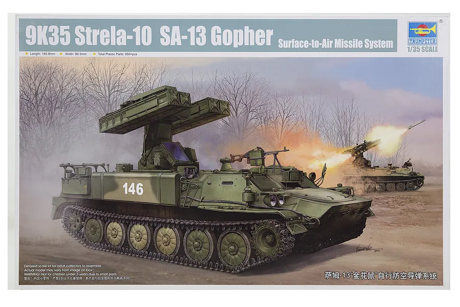 Trumpeter 1/35 9K35 Strela-10 SA-13 Gopher Surface to Air Missile System Scaled Plastic Model Kit image 27048