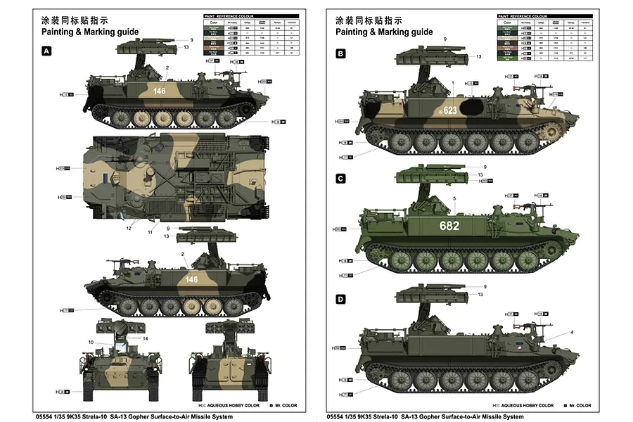 Trumpeter 1/35 9K35 Strela-10 SA-13 Gopher Surface to Air Missile System Scaled Plastic Model Kit image 4