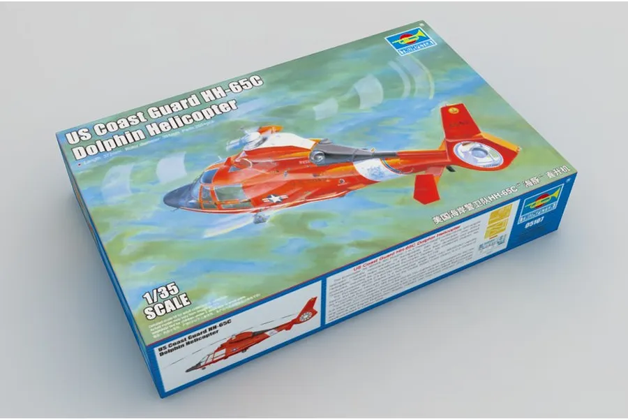 Trumpeter 1/35 US Coast Guard HH-65C Dolphin Helicopter Scaled Plastic Model Kit image 27404