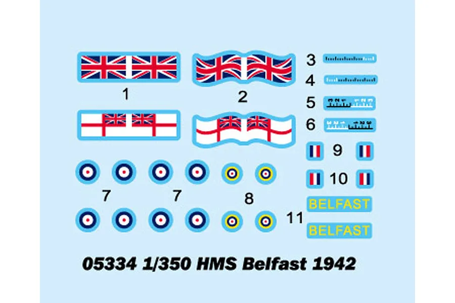 Trumpeter 1/350 HMS Belfast 1942 Light Cruiser Plastic Model Kit image 27455