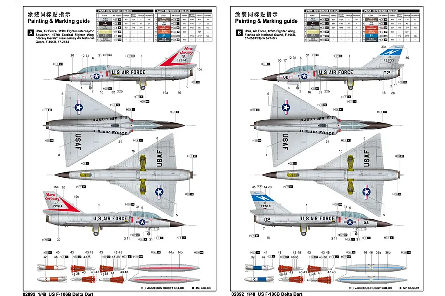 Trumpeter 1/48 F-106B Delta Dart Jet Scaled Plastic Model Kit image 6