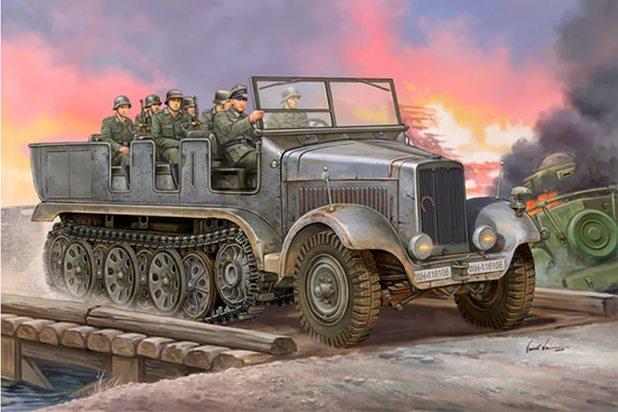 Trumpeter 1/35 German Sd.Kfz.6 Ausfuhrung Artillery Half-track Scaled Plastic Model Kit image 27645
