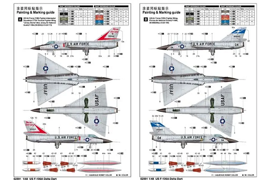 Trumpeter 1/48 F-106A Delta Dart Jet Scaled Plastic Model Kit image 5