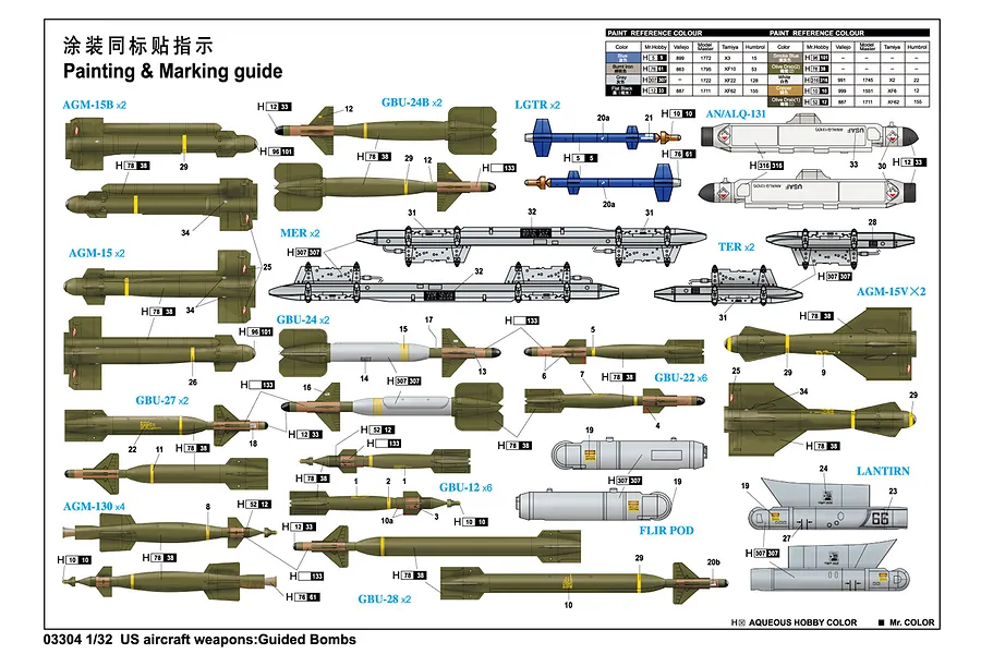 Trumpeter 1/32 US Aircraft Guided Weapons Set image 27788