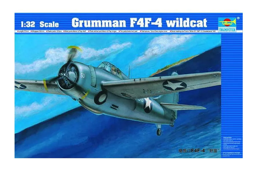 Trumpeter 1/32 Grumman F4F-4 Wildcat Fighter Scaled Plastic Model Kit image 27825