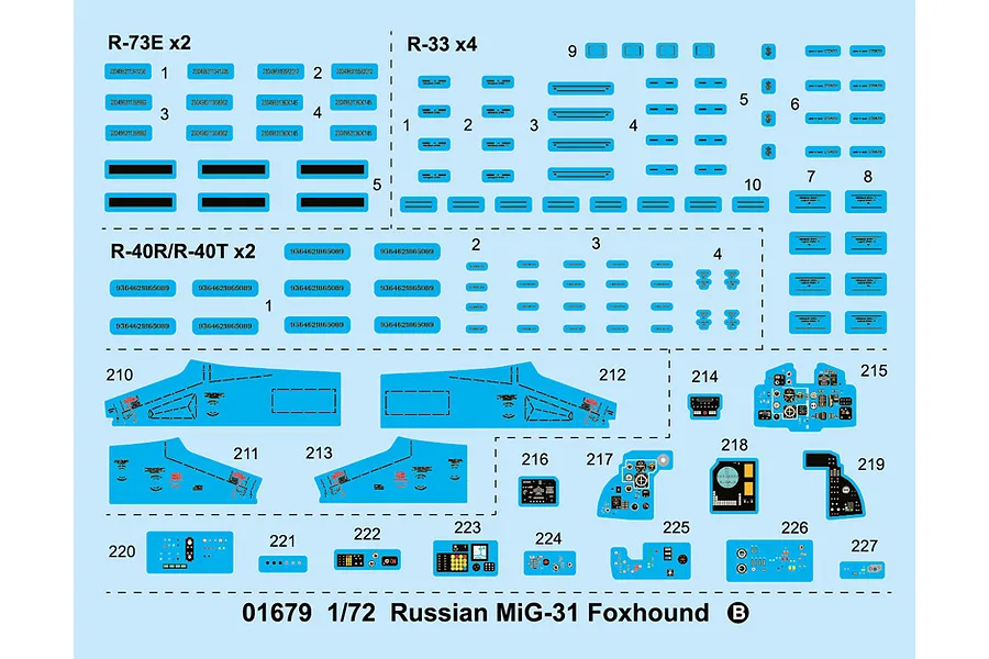 Trumpeter 1/72 Russian MiG-31 Foxhound Fighter Jet Scaled Plastic Model Kit image 27929