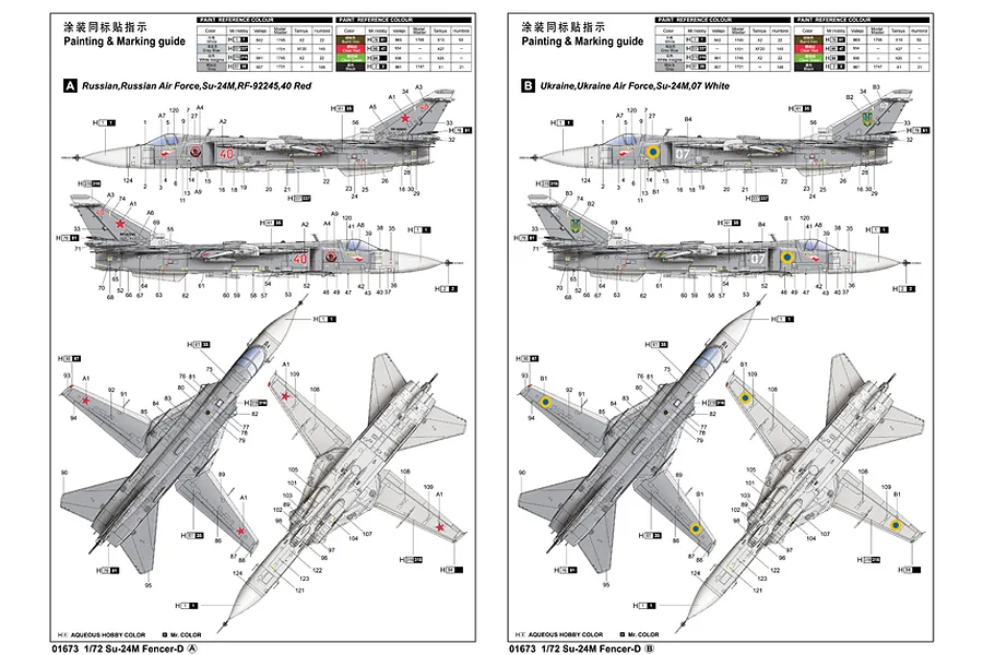 Trumpeter 1/72 Su-24M Fencer-D Jet Scaled Plastic Model Kit image 6
