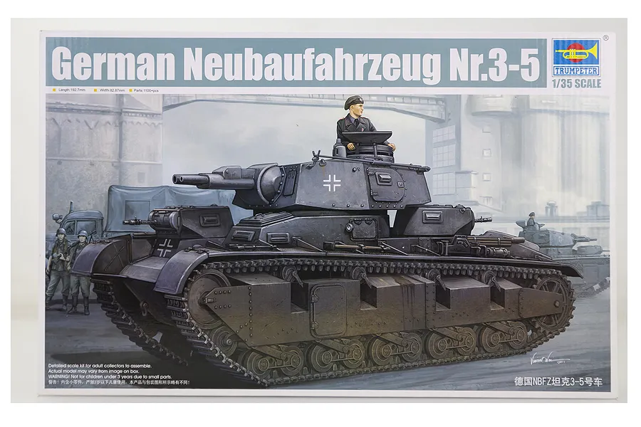 Trumpeter 1/35 German Neubaufahrzeug Nr.3-5 Tank Scaled Plastic Model Kit image 28062