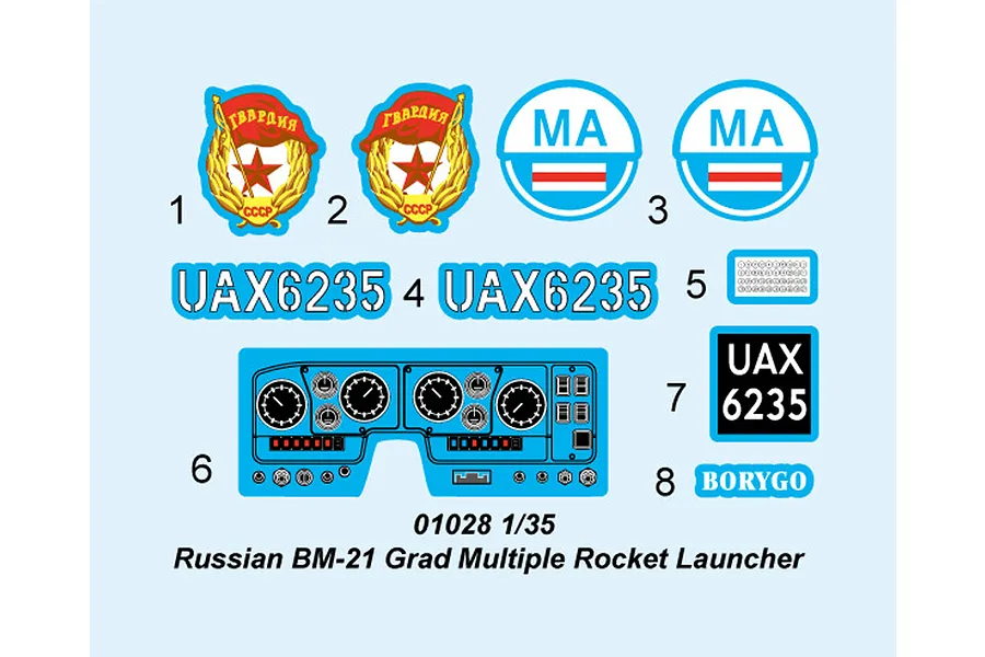 Trumpeter 1/35 Russian BM-21 Grad Multiple Rocket Launcher Truck Scaled Plastic Model Kit image 28155