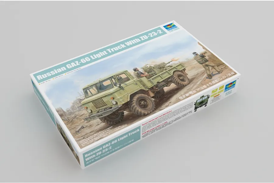 Trumpeter 1/35 Russian GAZ-66 Light Truck w/ ZU-23-2 Gun Scaled Plastic Model Kit image 28170