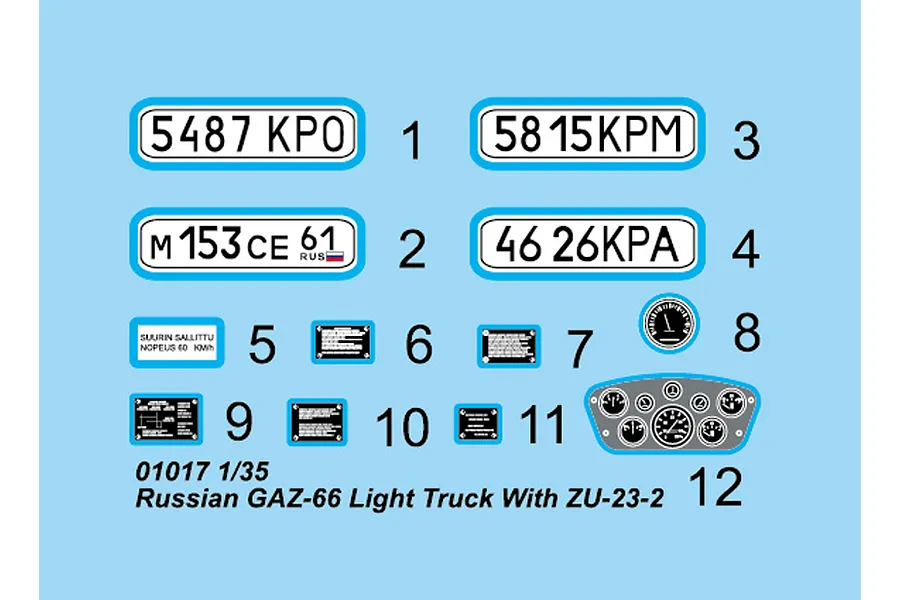 Trumpeter 1/35 Russian GAZ-66 Light Truck w/ ZU-23-2 Gun Scaled Plastic Model Kit image 28171