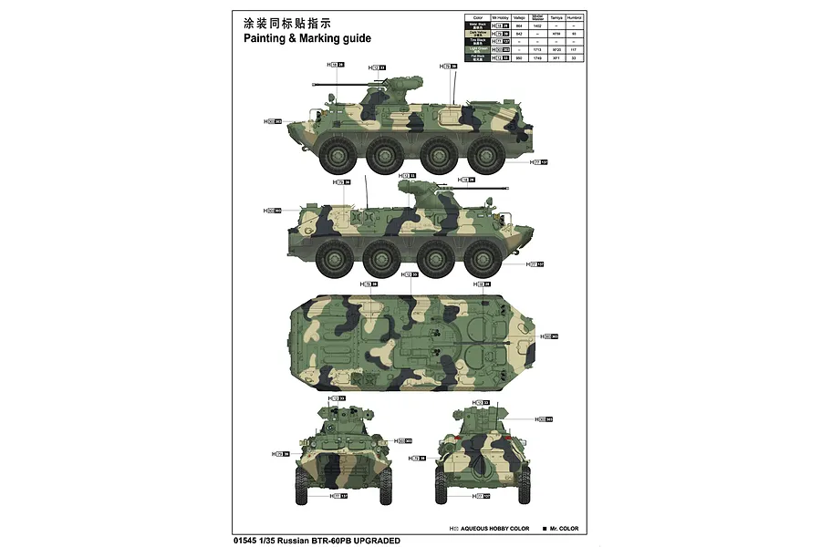 Trumpeter 1/35 Russian BTR-60PB Upgraded Armoured Personnel Carrier Vehicle Scaled Plastic Model Kit image 28175
