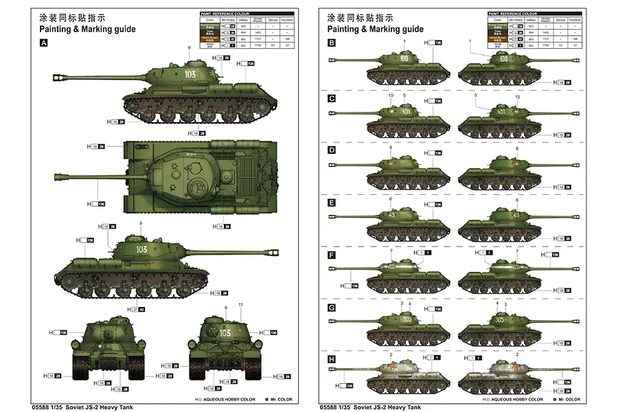 Trumpeter 1/35 Soviet JS-2 Heavy Tank Scaled Plastic Model Kit image 28192