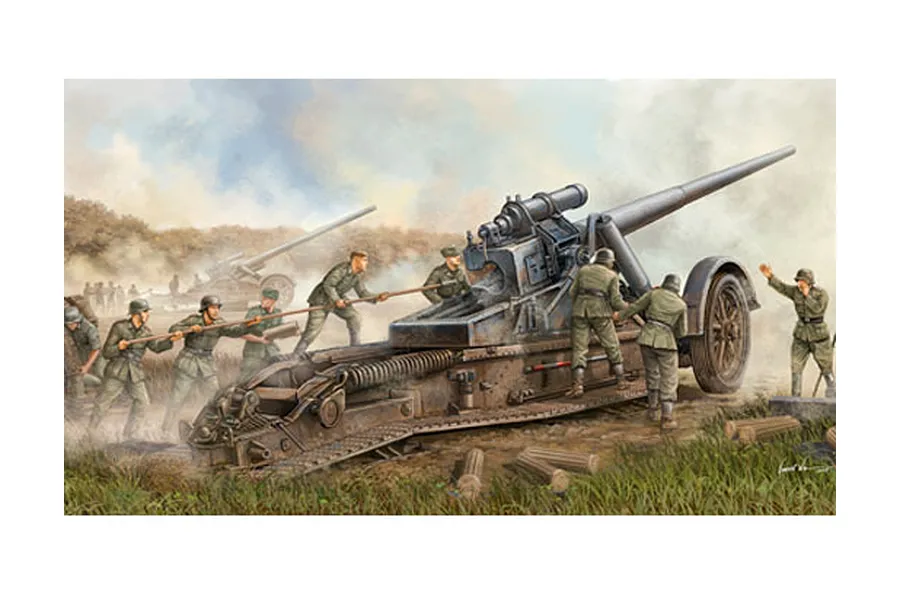 Trumpeter 1/35 German 17cm Kanone 18 Heavy Howitzer Scaled Plastic Model Kit image 28330
