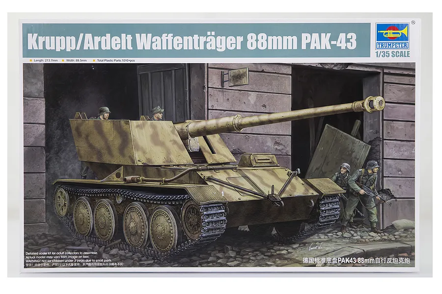 Trumpeter 1/35 German Krupp/Adrelt Waffentrager 88mm Pak-43 Self-Propelled Gun Scaled Plastic Model Kit image 28359