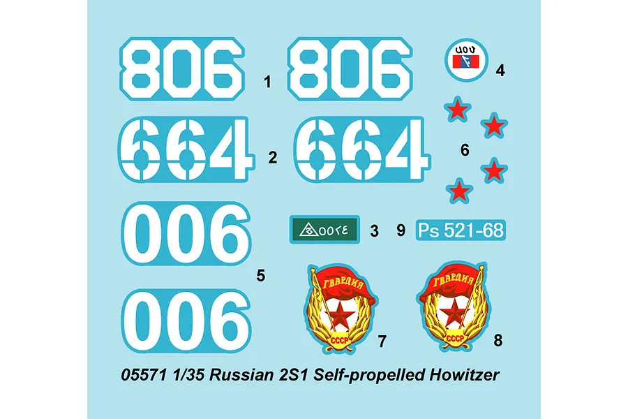 Trumpeter 1/35 Russian 2S1 Self-Propelled Gun Scaled Plastic Model Kit image 28698