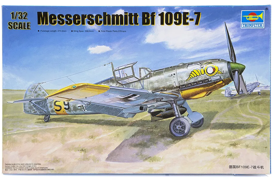 Trumpeter 1/32 Messerschmitt Bf 109E-7 Fighter Scaled Plastic Model Kit image 28733