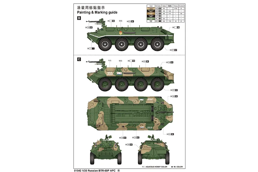 Trumpeter 1/35 Russian BTR-60P Upgraded Armoured Personnel Carrier Vehicle Scaled Plastic Model Kit image 28760