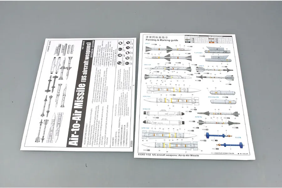 Trumpeter 1/32 US Aircraft Air to Air Missile Set Scaled Plastic Model Kit image 28816