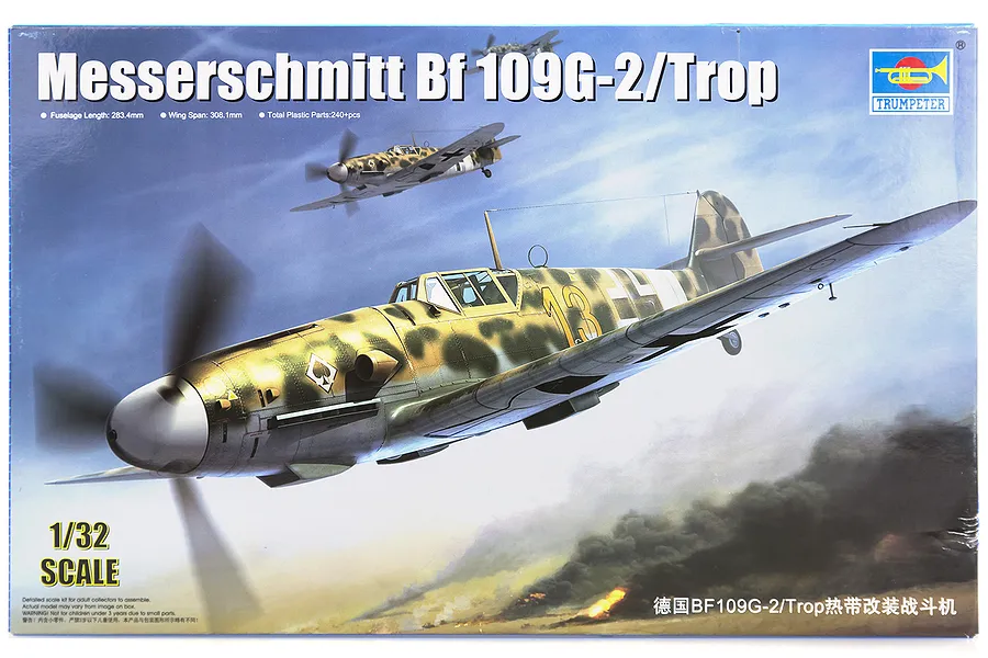 Trumpeter 1/32 Messerschmitt Bf 109G-2/Trop Fighter Scaled Plastic Model Kit image 28876