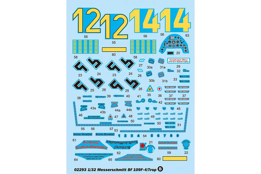 Trumpeter 1/32 Messerschmitt Bf 109F-4/Trop Fighter Scaled Plastic Model Kit image 28906