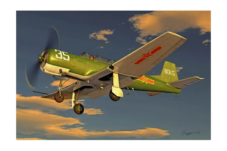 Trumpeter 1/32 Chinese Nanchang CJ-6 Trainer Scaled Plastic Model Kit image 28966