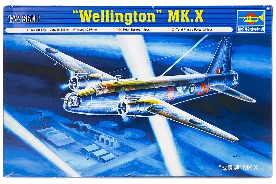 Trumpeter 1/72 British Vickers Wellington Mk.X Bomber Scaled Plastic Model Kit image 28992
