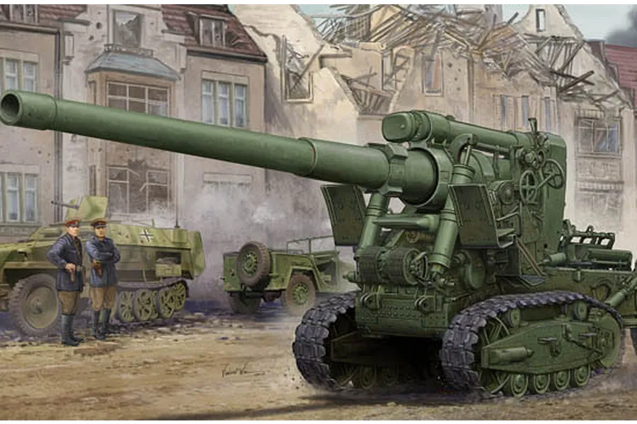 Trumpeter 1/35 Soviet Br-2 152mm Gun M1935 Self-Propelled Gun Scaled Plastic Model Kit image 2