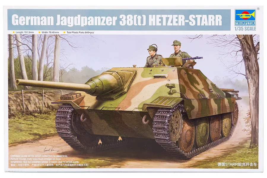 Trumpeter 1/35 German Jagdpanzer 38(t) Hetzer-Starr Self-Propelled Scaled Plastic Model Kit image 29104
