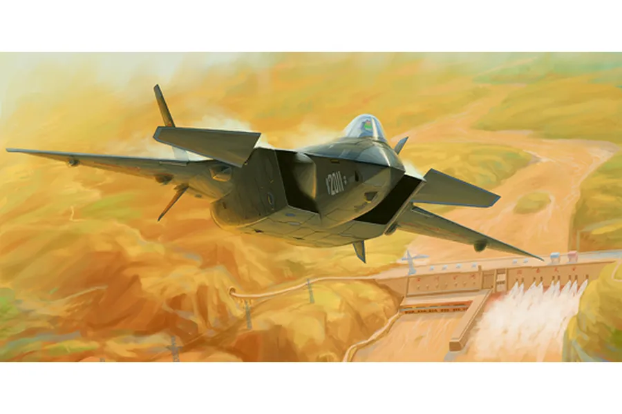 Trumpeter 1/72 Chinese J-20 Mighty Dragon (Prototype No.2011) Fighter Jet Scaled Plastic Model Kit image 29139
