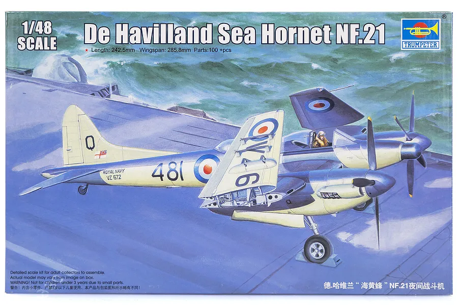 Trumpeter 1/48 De Havilland Sea Hornet NF.21 Fighter Scaled Plastic Model Kit image 29272