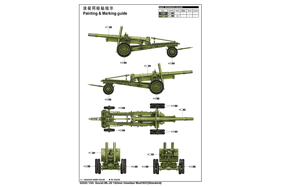 Trumpeter 1/35 Soviet ML-20 152mm Howitzer M1937 (Standard) Scaled Plastic Model Kit image 29323