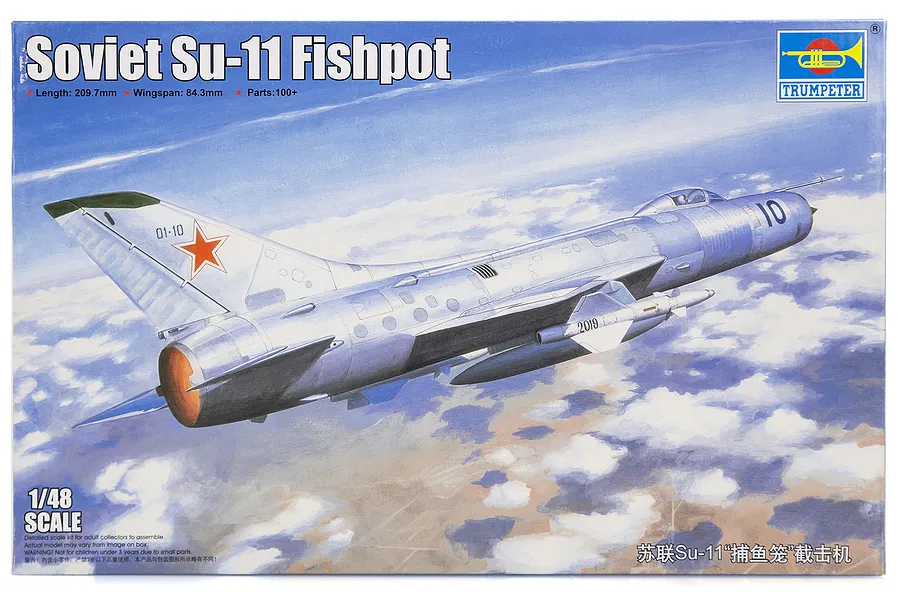 Trumpeter 1/48 Soviet Su-11 Fishpot Jet Scaled Plastic Model Kit image 29344