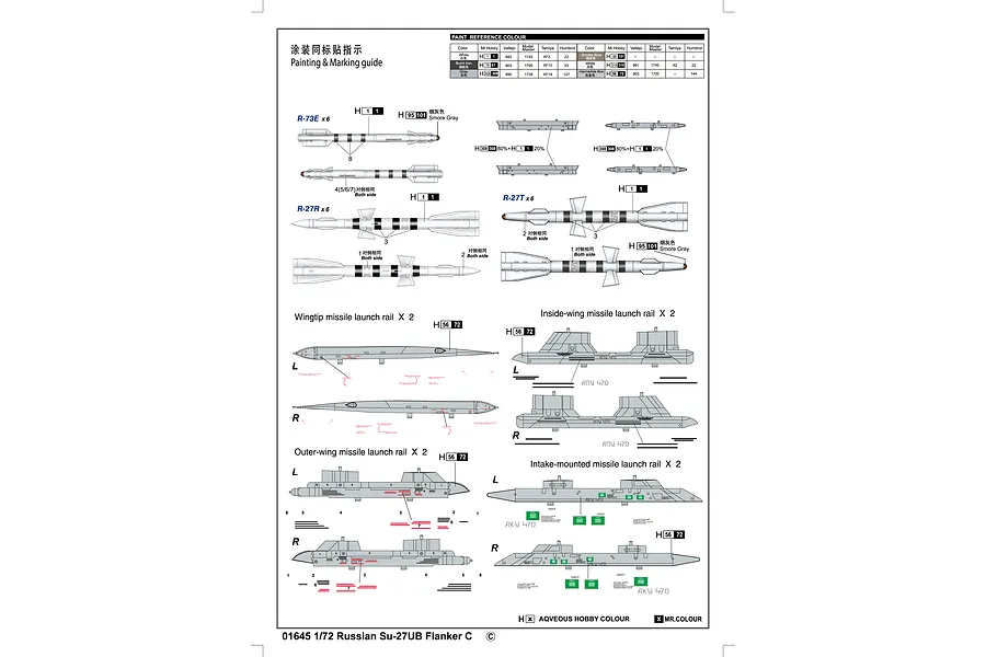 Trumpeter 1/72 Russian Su-27UB Jet Scaled Plastic Model Kit image 17