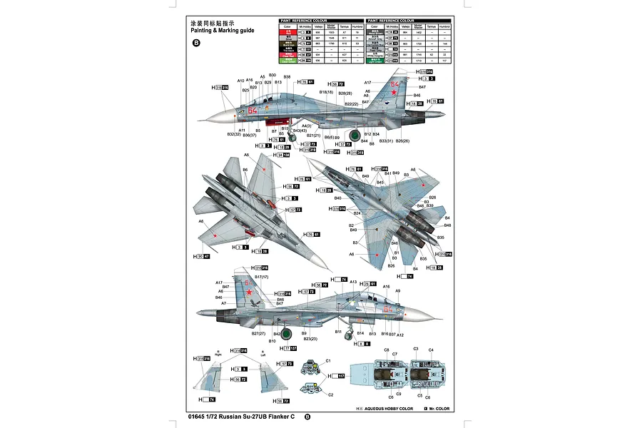 Trumpeter 1/72 Russian Su-27UB Jet Scaled Plastic Model Kit image 21