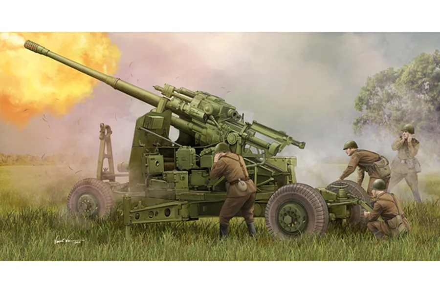 Trumpeter 1/35 Soviet KS-19M2 100mm Air Defense Gun (Late Version) Scaled Plastic Model Kit image 29719