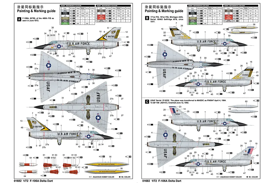 Trumpeter 1/72 F-106A Delta Dart Fighter Jet Scaled Plastic Model Kit image 6