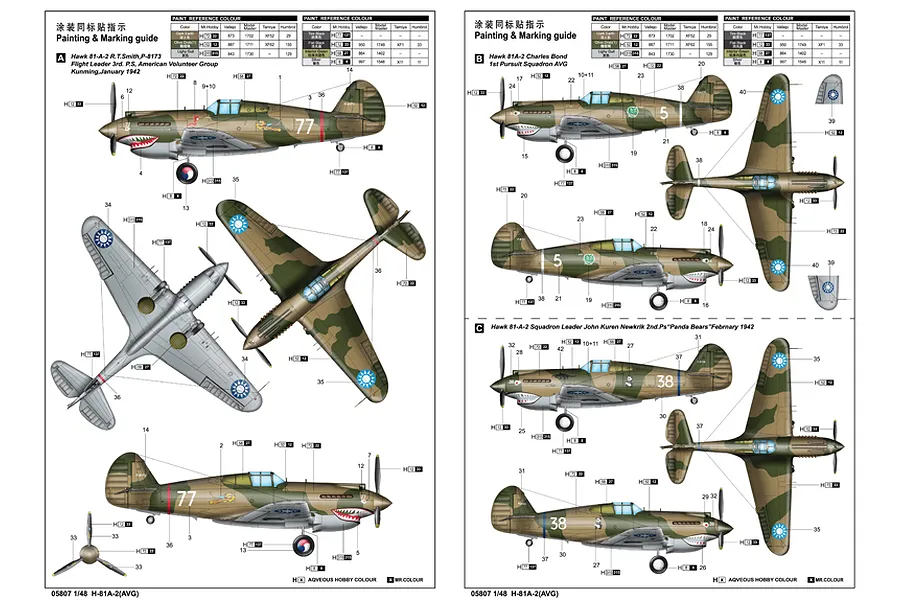 Trumpeter 1/48 H-81A-2 (AVG) Fighter Scaled Plastic Model Kit image 29766
