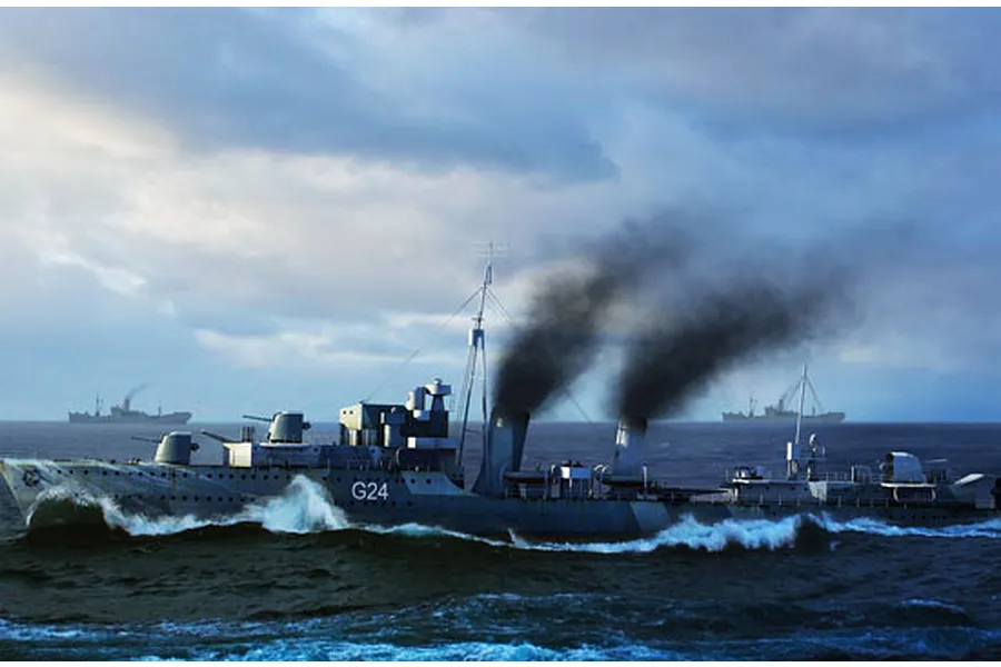 Trumpeter 1/350 HMCS Huron 1944 Destroyer Plastic Model Kit w/ Australian Decals image 29788