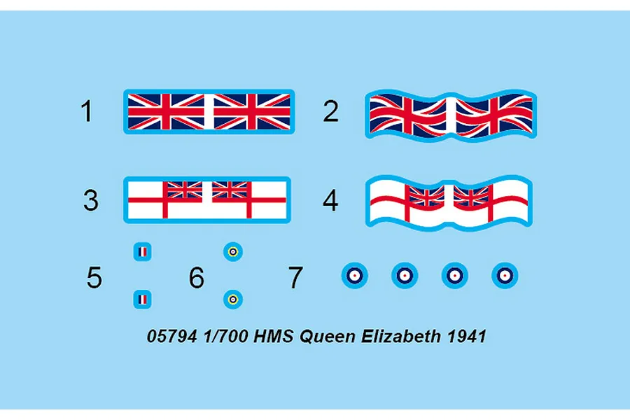 Trumpeter 1/700 HMS Queen Elizabeth 1941 Battleship Plastic Model Kit image 29859