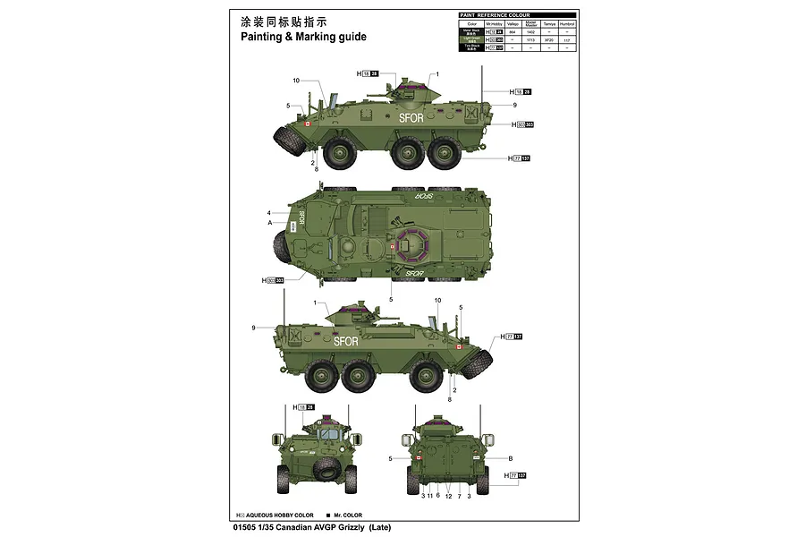 Trumpeter 1/35 Canadian Grizzly AVGP Armoured Vehicle Scaled Plastic Model Kit image 15