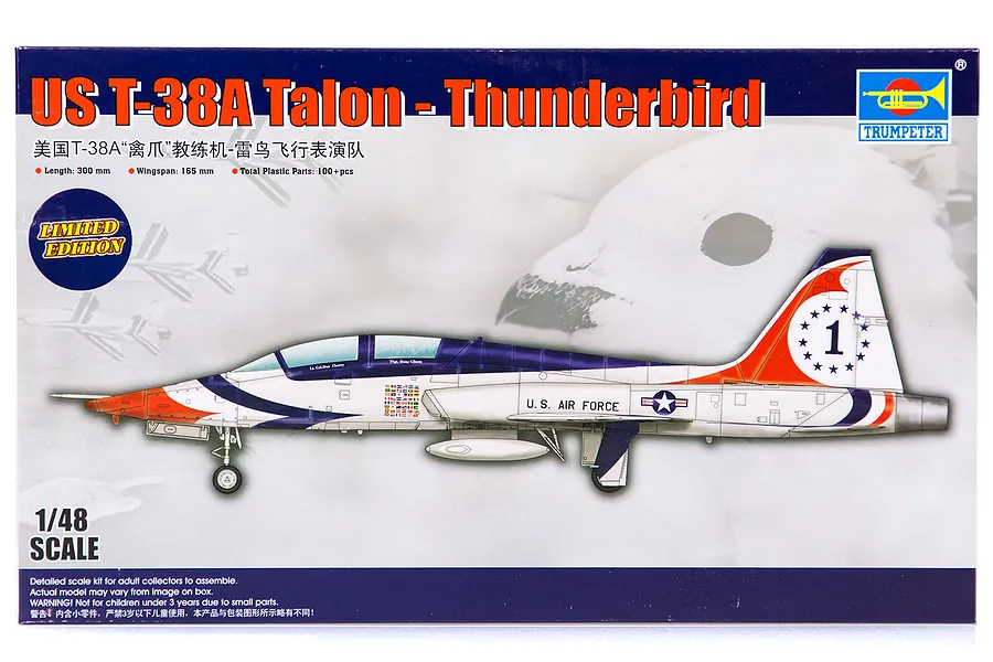Trumpeter 1/48 US T-38A Talon Thunderbird Trainer Jet Scaled Plastic Model Kit image 29931