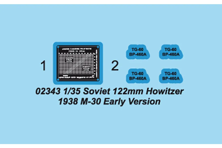 Trumpeter 1/35 Soviet 1938 122mm Howitzer M-30 Eraly Model Scaled Plastic Model Kit image 29959