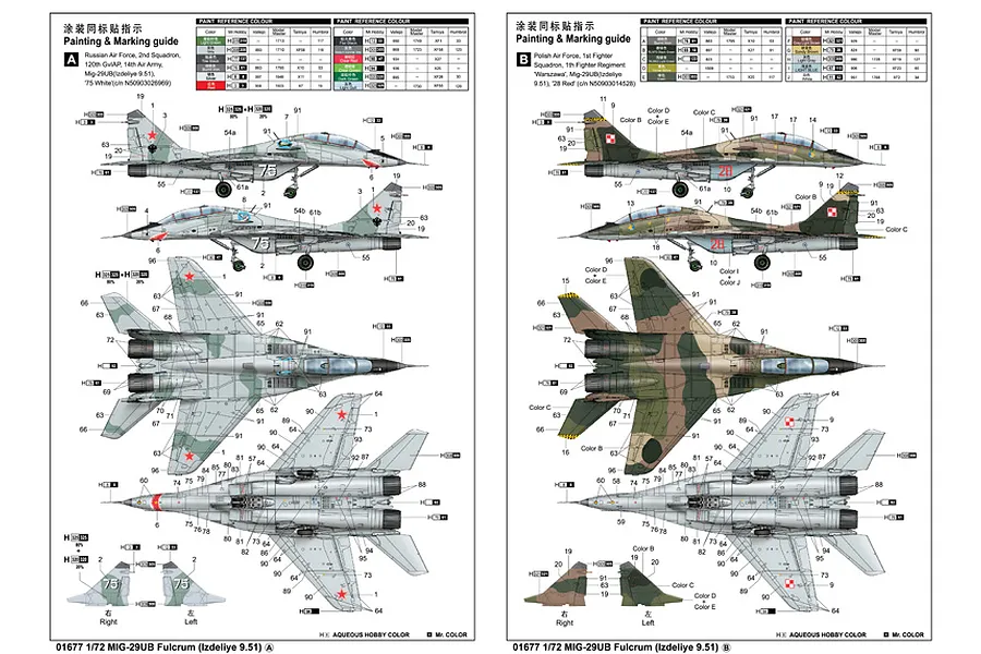 Trumpeter 1/72 MiG-29UB Fulcrum (Izdeliye 9.5) Fighter Jet Scaled Plastic Model Kit image 4