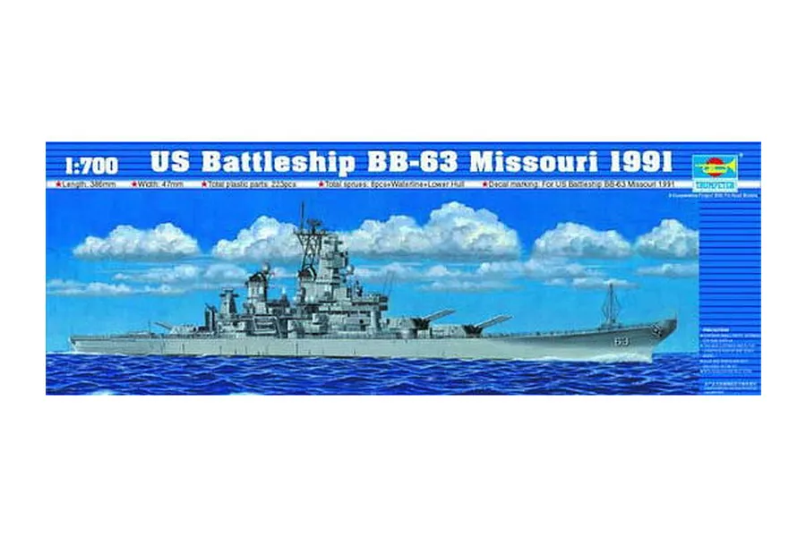 Trumpeter 1/700 US Missouri 1991 Battleship Plastic Model Kit image 30048