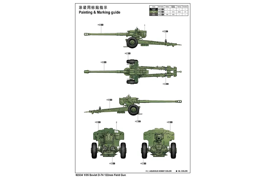 Trumpeter 1/35 Soviet D-74 122mm Field Gun Scaled Plastic Model Kit image 30087